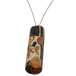 Marbelized Baltic amber round log necklace/chocker