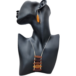 Honey amber earring with matching necklace