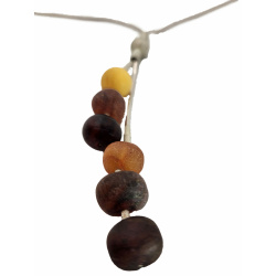 Six hues Baltic amber balls adjustable necklace