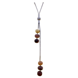 Six hues Baltic amber balls adjustable necklace